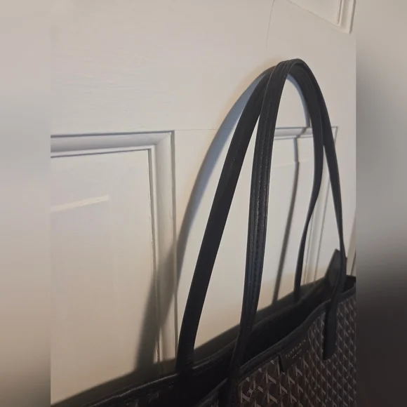 Black and Brown Tory Burch Tote Bag with Pouch - Picture 8 of 16